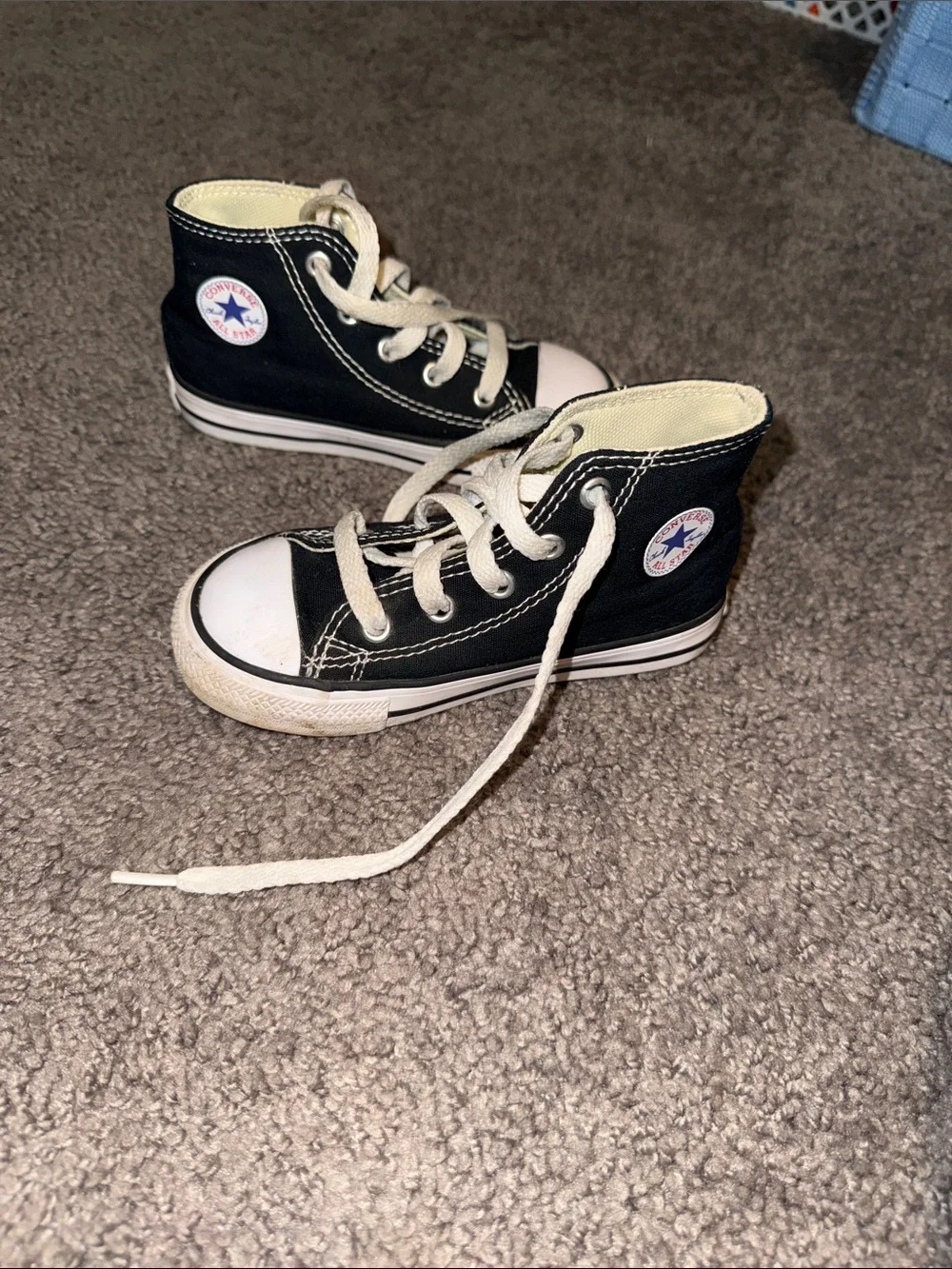 Converse Kids Black High-Top Canvas Sneakers with White Accents